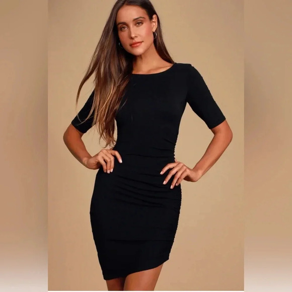 LULU’S Steal Your Attention Black Bodycon Dress - Picture 1 of 9